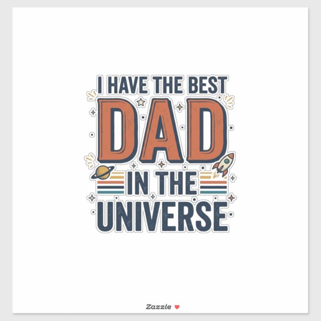 Sticker Meilleur papa de l'univers conception vectorielle  (Feuille)