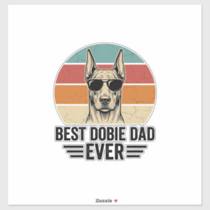 Sticker Meilleur papa Dobie vintage Doberman T-shirt_1