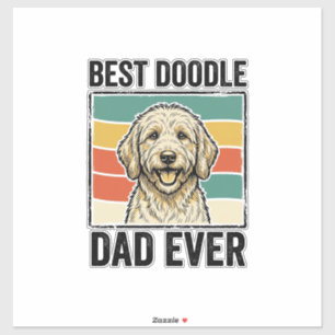 Sticker Meilleur Papa Doodle Vintage T-shirt pour Chien De