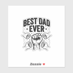 Sticker Meilleur Papa Fist Bump Design de T-Shirt Vintage_