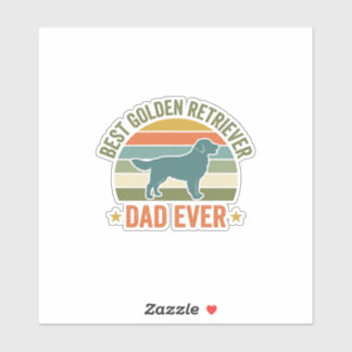 Sticker Meilleur Papa Golden Retriever Vintage T-shirt Chi