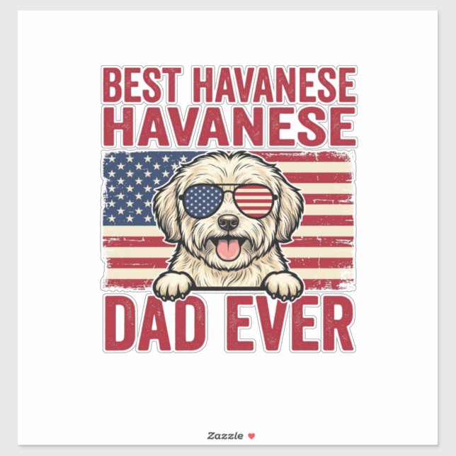 Sticker Meilleur papa Havanese de tous les temps, design d (Feuille)