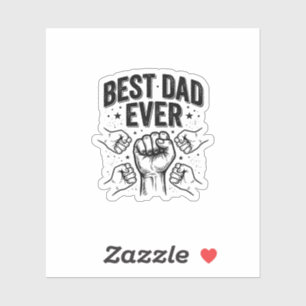 Sticker Meilleur Papa Jamais Poing Vintage Design de T-Shi