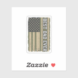 Sticker Meilleur Papa Patriote Drapeau Vintage Chemise Pap