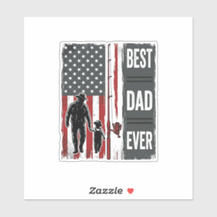 Sticker Meilleur Papa Pêche Drapeau Vintage Vector Design_