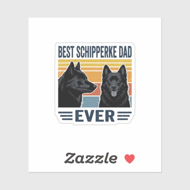 Sticker Meilleur papa Schipperke de tous les temps Design  (Feuille)