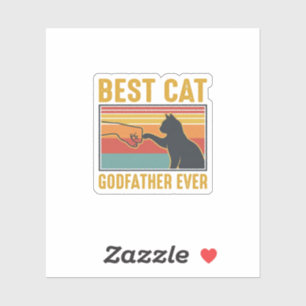 Sticker Meilleur Parrain de Chat Vintage Conception de Vec