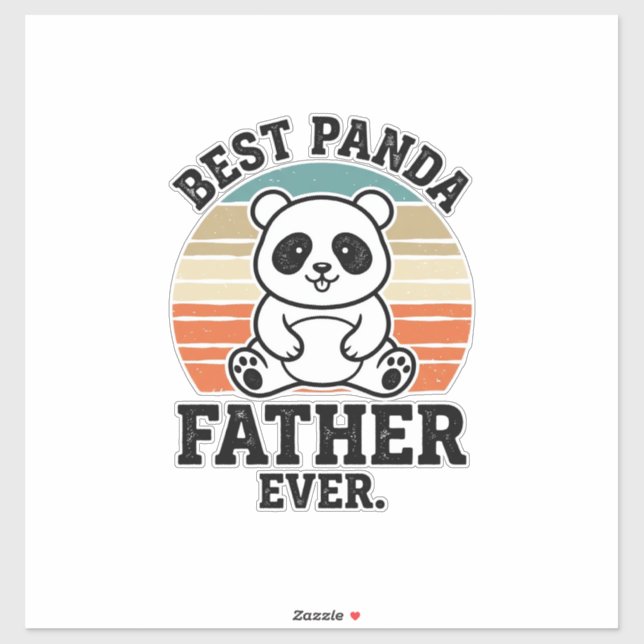 Sticker Meilleur père panda jamais conception de t-shirt v (Feuille)