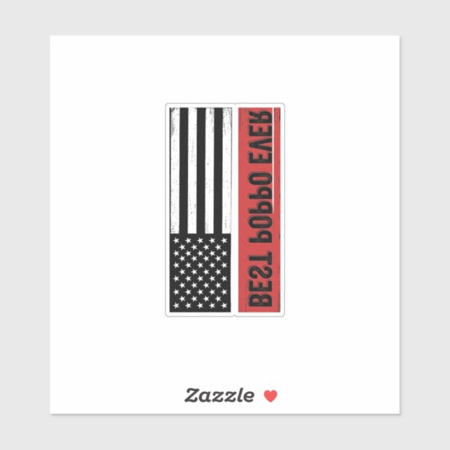 Sticker Meilleur Poppo Patriote Drapeau Graphique Vintage_ (Feuille)