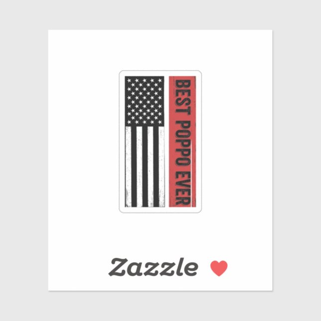 Sticker Meilleur Poppo Patriote Drapeau Graphique Vintage_ (Feuille)