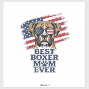 Sticker Meilleur T-Shirt pour Maman de Boxer Patriote Jama