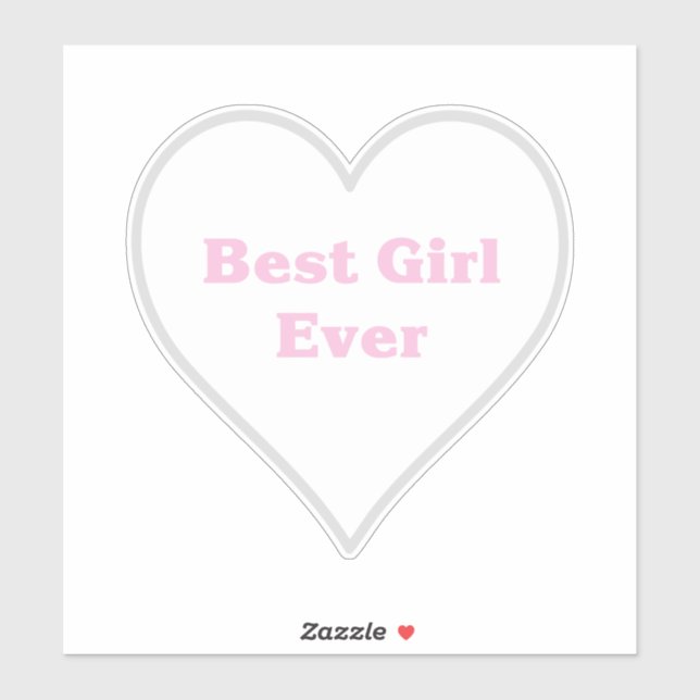 Sticker Meilleure fille jamais (Feuille)