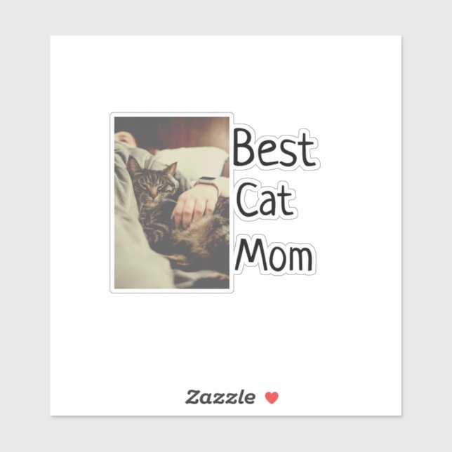 Sticker Meilleure maman chat papa ajouter chat photo nom c (Feuille)