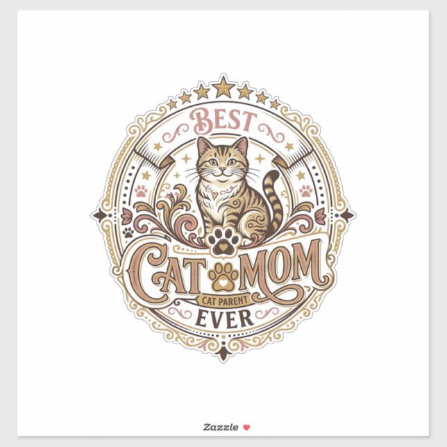 Sticker Meilleure Maman de Chat Jamais Maman de Chat Papa  (Feuille)