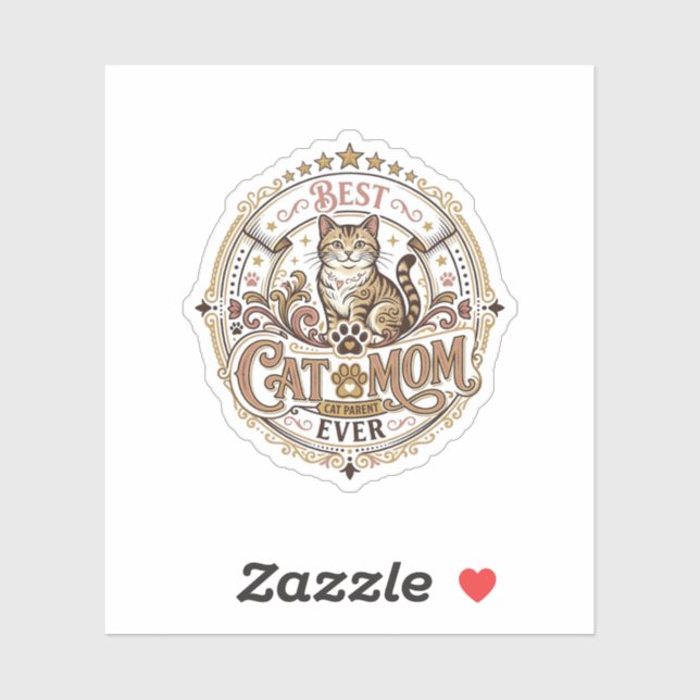 Sticker Meilleure Maman de Chat Jamais Maman de Chat Papa  (Feuille)