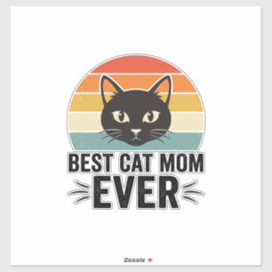 Sticker Meilleure Maman de Chat Retro Visage de Chat Desig