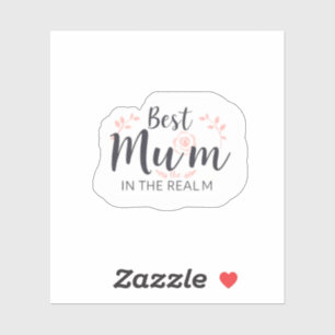 Sticker Meilleure Maman du Royaume Reine Florale Médiévale
