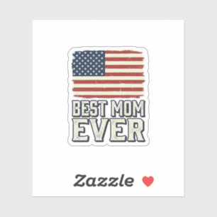 Sticker Meilleure Maman Vintage American Flag Conception d