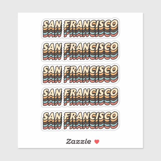 Sticker Meilleure ville pour visiter San Francisco - Nom d (Feuille)