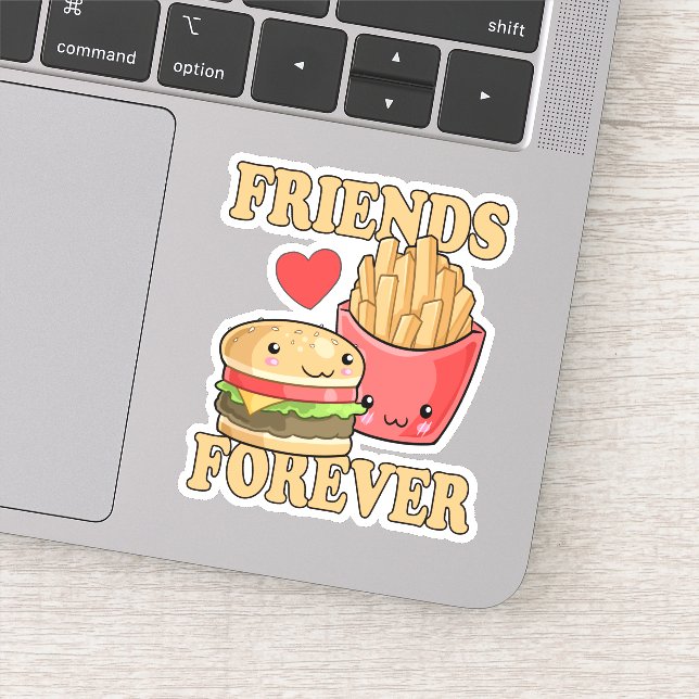 Sticker Meilleurs Amis Pour Jamais Burger Et Fries Food Th (Détail)