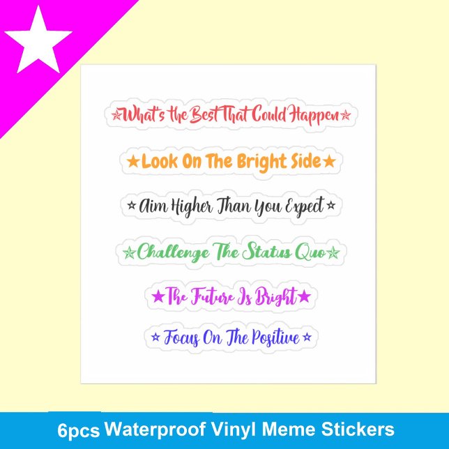 Sticker Meilleurs mèmes qui pourraient arriver | Positif é (What's the Best That Could Happen Waterproof Mental Health Sticker Handdrawn Self Love Gift)