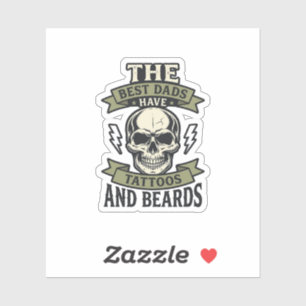 Sticker Meilleurs papas ont des tatouages et des barbes Cr