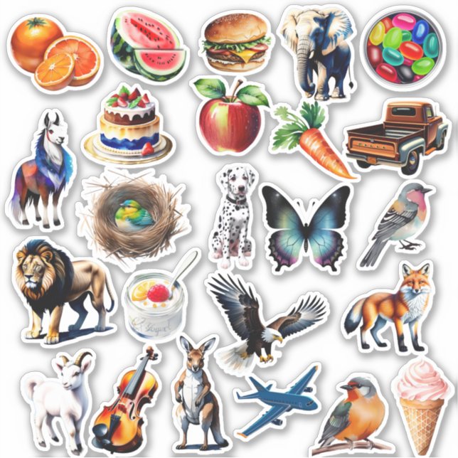 Sticker Mélange coloré d'aquarelle précoupé Vinyle (Devant)