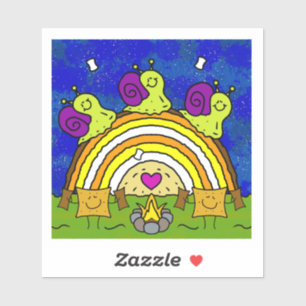 Sticker Mélange Escargots Traversant Rainbow Log Automne V