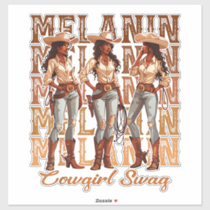 Sticker Melanin Cowgirl Swag