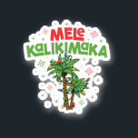 Sticker Mele Kalikimaka Hawaiian Christmas Palm Tree Light<br><div class="desc">Mele Kalikimaka Hawaiian Christmas Palm Tree Lights Xmas</div>