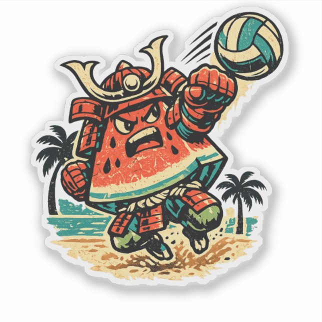 Sticker Melon Shogun Beach Volley — Guerrier d'Été (Devant)