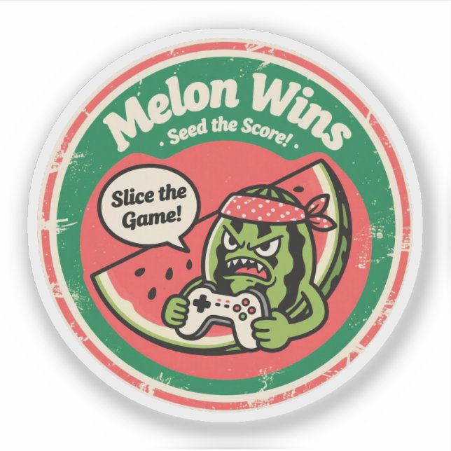 Sticker Melon Wins! Semer le score Gamer (Devant)