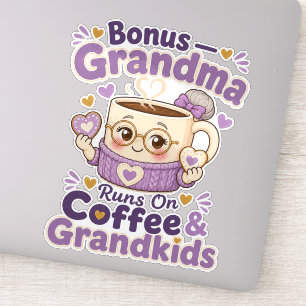 Sticker Mémé Bonus Fonctionne Au Café Et Aux Petits-Enfant