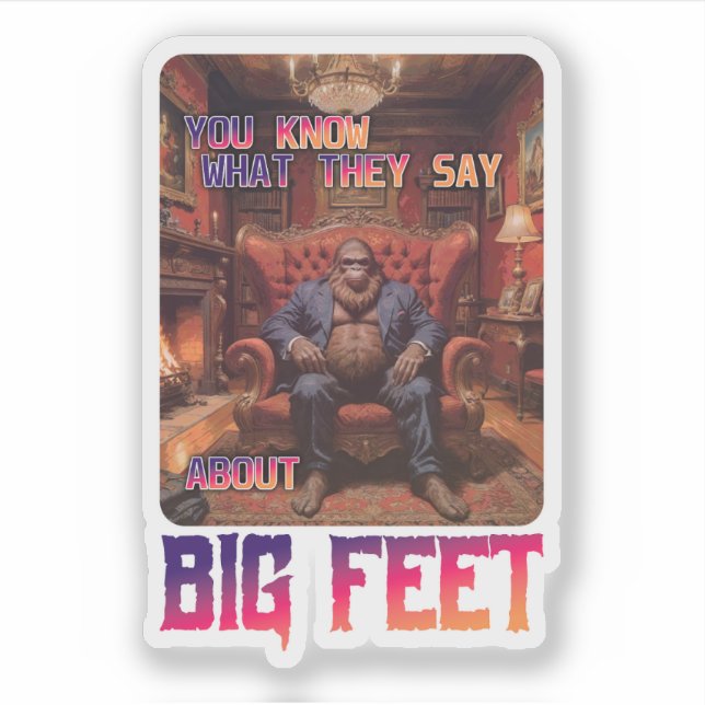 Sticker Mème de pieds Bigfoot amusant (Devant)