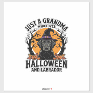 Sticker Mémé Halloween Labrador Drôle Vintage_1