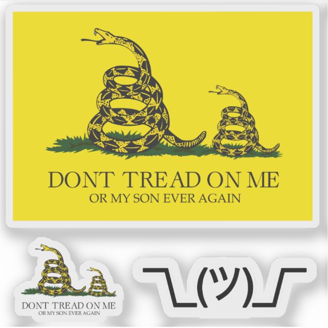 Sticker Mèmes parodiques du drapeau de Gadsden Snekright x (Devant)