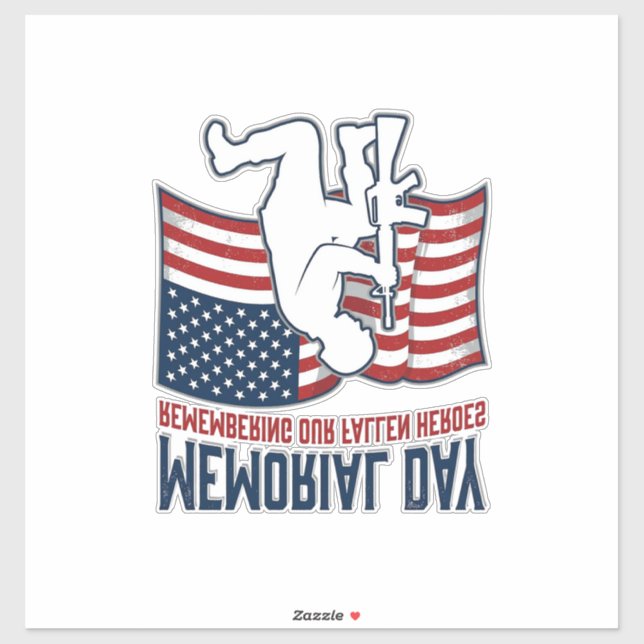 Sticker Memorial Day Fallen Heroes Patriotic Soldier Shirt (Feuille)