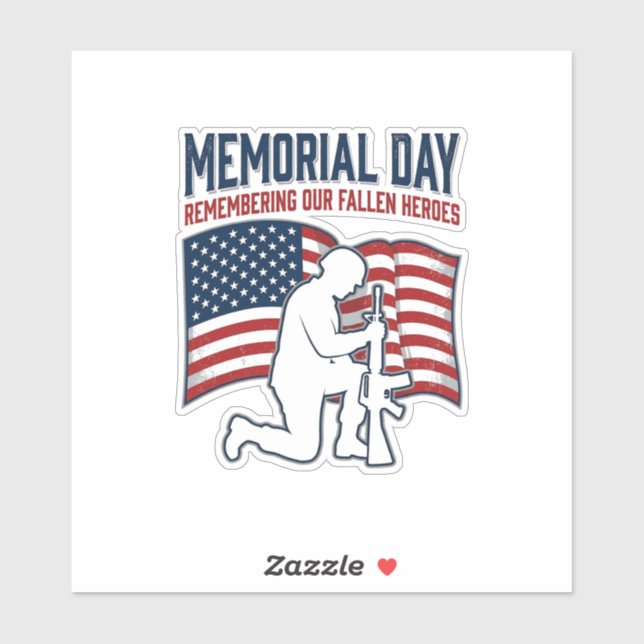 Sticker Memorial Day Fallen Heroes Patriotic Soldier Shirt (Feuille)
