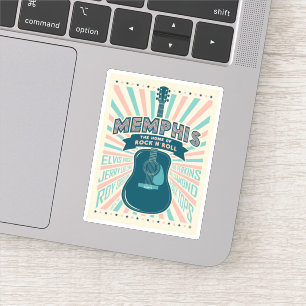 Sticker Memphis, TN : Série de guitares   Rock-N-Roll