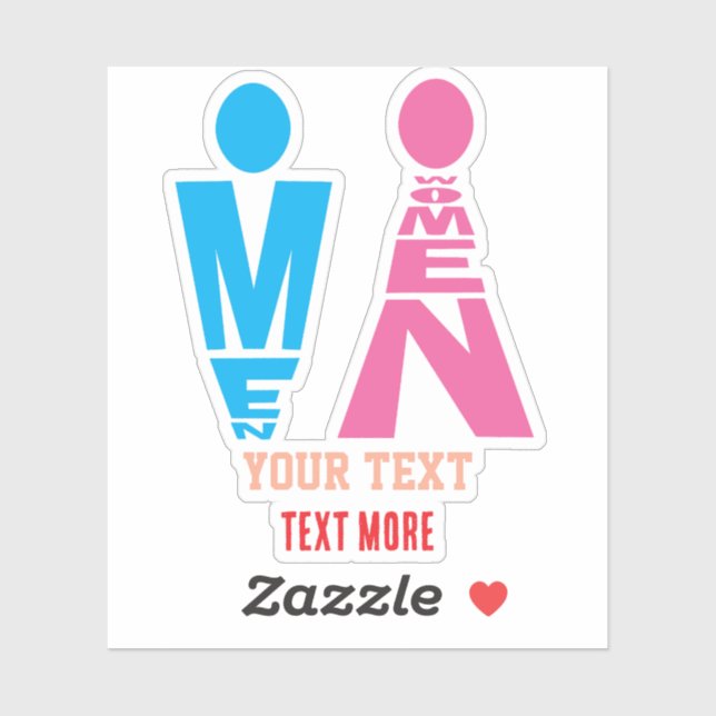 Sticker Men and Women Typography Icon Design (Feuille)