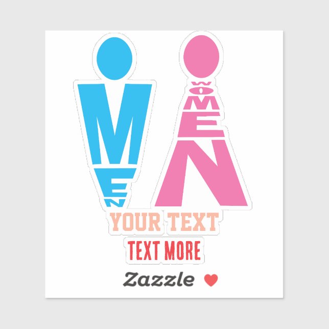 Sticker Men and Women Typography Icon Design (Feuille)