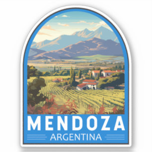 Sticker Mendoza Argentina Travel Art Vintage