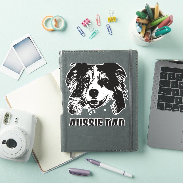 Sticker Mens Aussie Papa - Australian Shepherd Chien Papa (Couverture iPad)