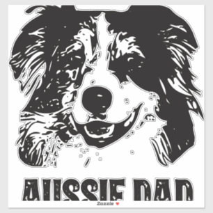 Sticker Mens Aussie Papa - Australian Shepherd Chien Papa