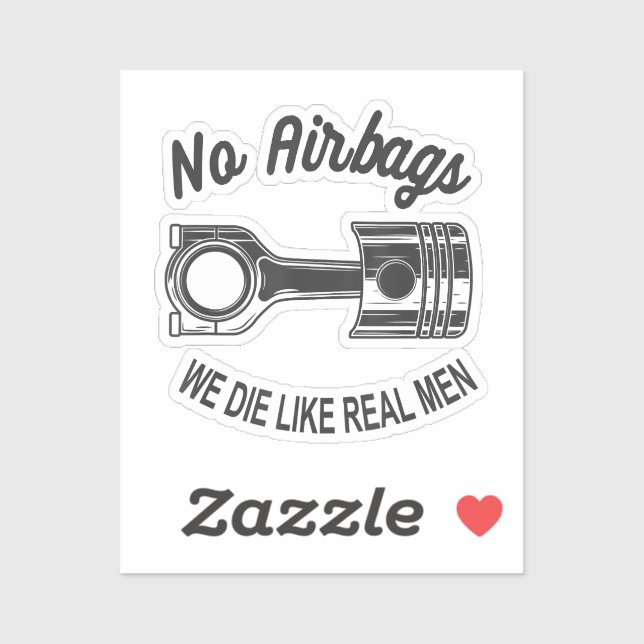 Sticker Mens Speed Racing Sports Car No Airbags - We Die L (Feuille)