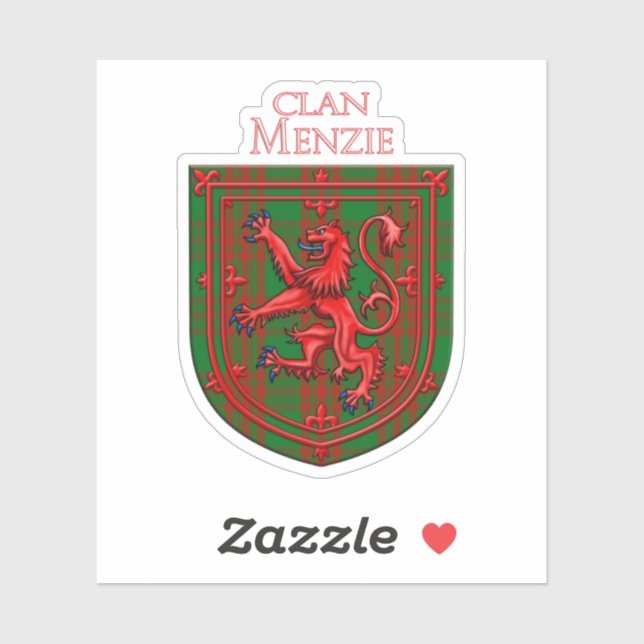 Sticker Menzie Tartan Scottish Plaid Lion Rampant (Feuille)