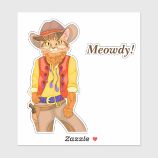 Sticker Meowdy ! Cat Cowboy