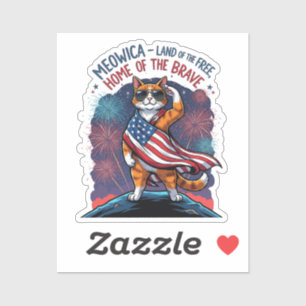 Sticker Meowica - Terre du chat libre