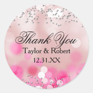 Sticker Merci à étincelle rose