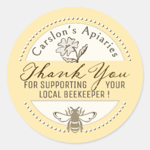 Sticker Merci avec Bee Honey Apiary Business
